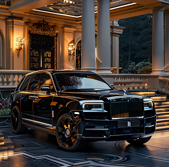 Image of a black luxury SUV, representing luxury car rental in Islamabad from Micro Car Rental.