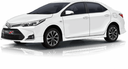 Image of a clean white corolla altas for rent in Islamabad from Micro Car Rental. Analysis