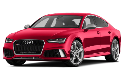 A clean red Audi for rent from Micro Car Rental, available for luxury car rental services in Islamabad.